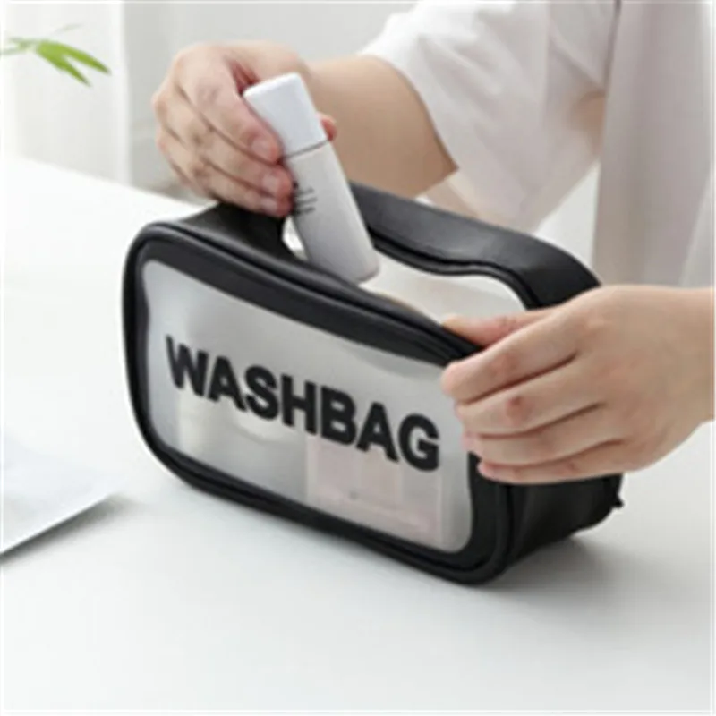 

2020 New Fashion Cosmetic Bag Transparent Portable Waterproof Zipper Organizer Women Travel Toiletry Bag Makeup Bag
