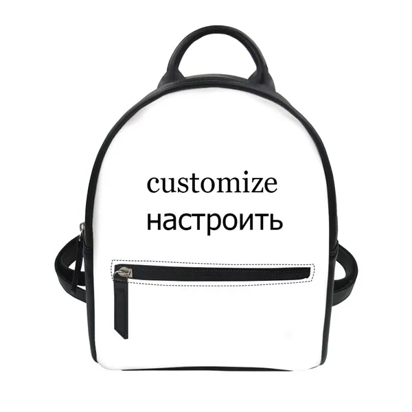 Customize Z4 Готический Черный кот PU рюкзак для женщин Femme винтажные маленькие сумки на плечо для девочек Студенческая Школьная Сумка Популярный рюкзак Прямая поставка - Цвет: Customize Z4