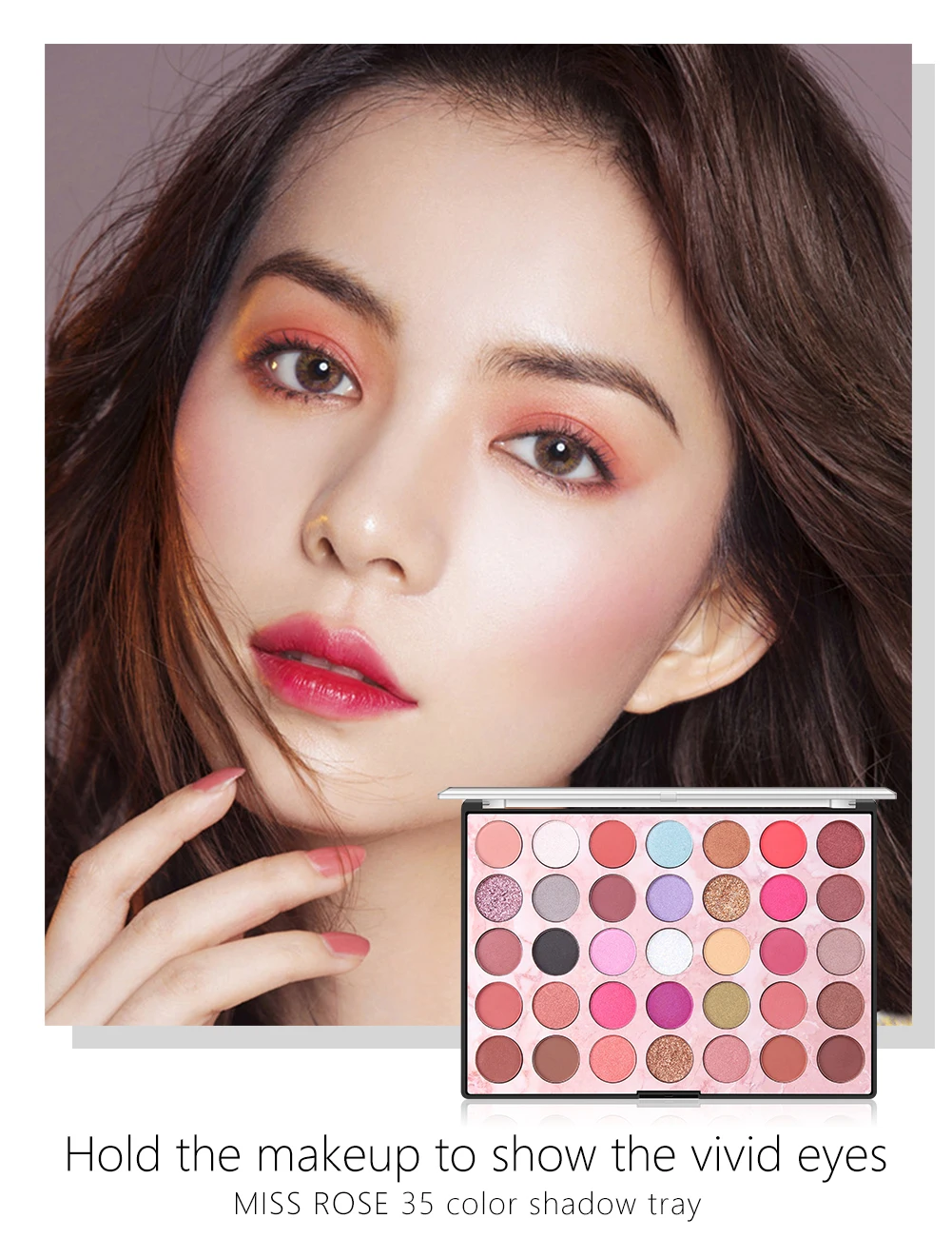 MISS ROSE 35 Colors matte eyeshadow pallete eye shadow glitter eyeshadow nude eye shadow palette makeup pallete sombras TSLM1