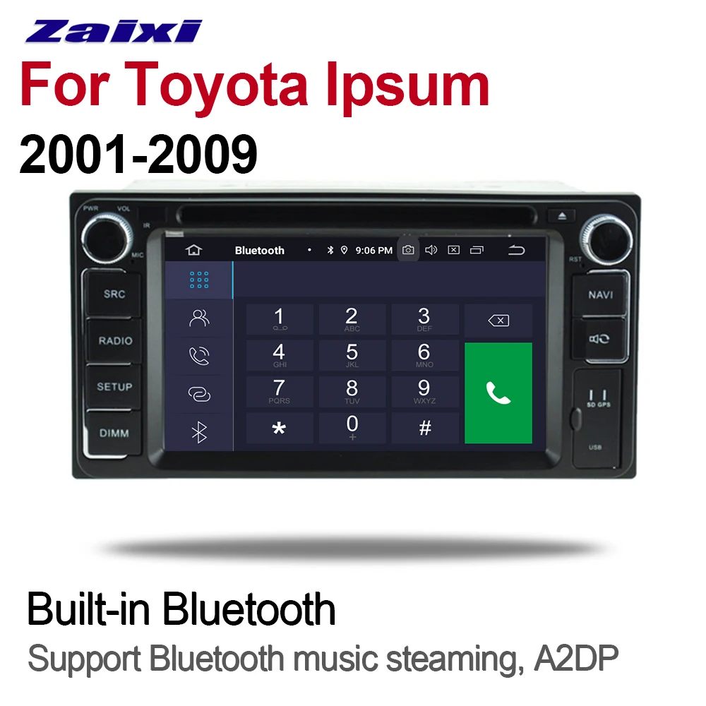 Автомобильный DVD плеер ZaiXi 4 ГБ Android 9 0 для Toyota Ipsum 2001 ~ 2019 мультимедийный GPS