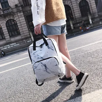 

2020 New Backpack Fashion Boys Girls Marble Pattern Print Preppy Rucksack Canvas School Bags Travel Shoulder Bag mochilas mujer
