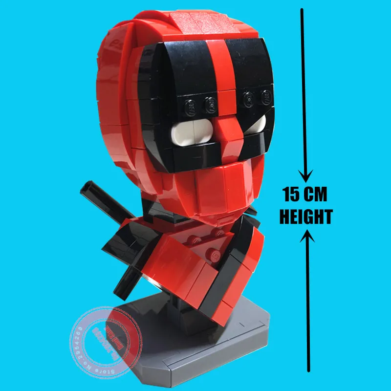 

New MOC Superheroes Deadpool Bust Fit Legoings Marvel Avengers MOC-13295 Model Building Blocks Bricks Toy Figures Kid Gift