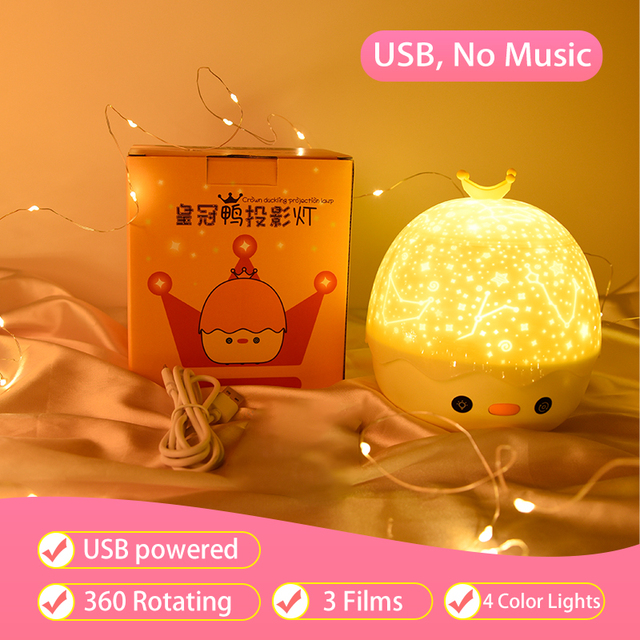 Star Night Light Rotating Starry Sky Projector Colorful Music Bedside Lamp Rechargeable Bedroom Night Lamp Kid Baby Gift