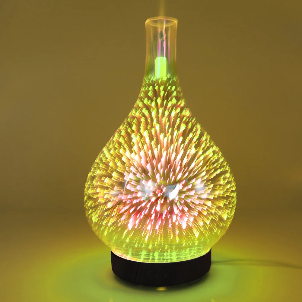 Увлажнитель масла диффузор 3D стекло ароматерапия туман распылитель для дома и офиса сна MU