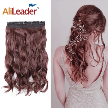 

Alileader Recommend 5Clips In Hair Extension Synthetic Hair Extensions Ombre Fake Hairpiece Clips On Hairs Rainbow Hairpieces
