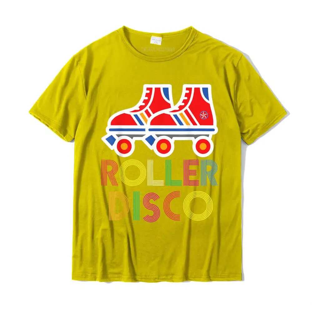 Casual Tees Prevailing Round Collar Printed Short Sleeve Pure Cotton Men's Top T-shirts Custom Tops Shirts Drop Shipping Roller Disco Shirt - Vintage Retro Roller Skater Shirt__MZ22834 yellow