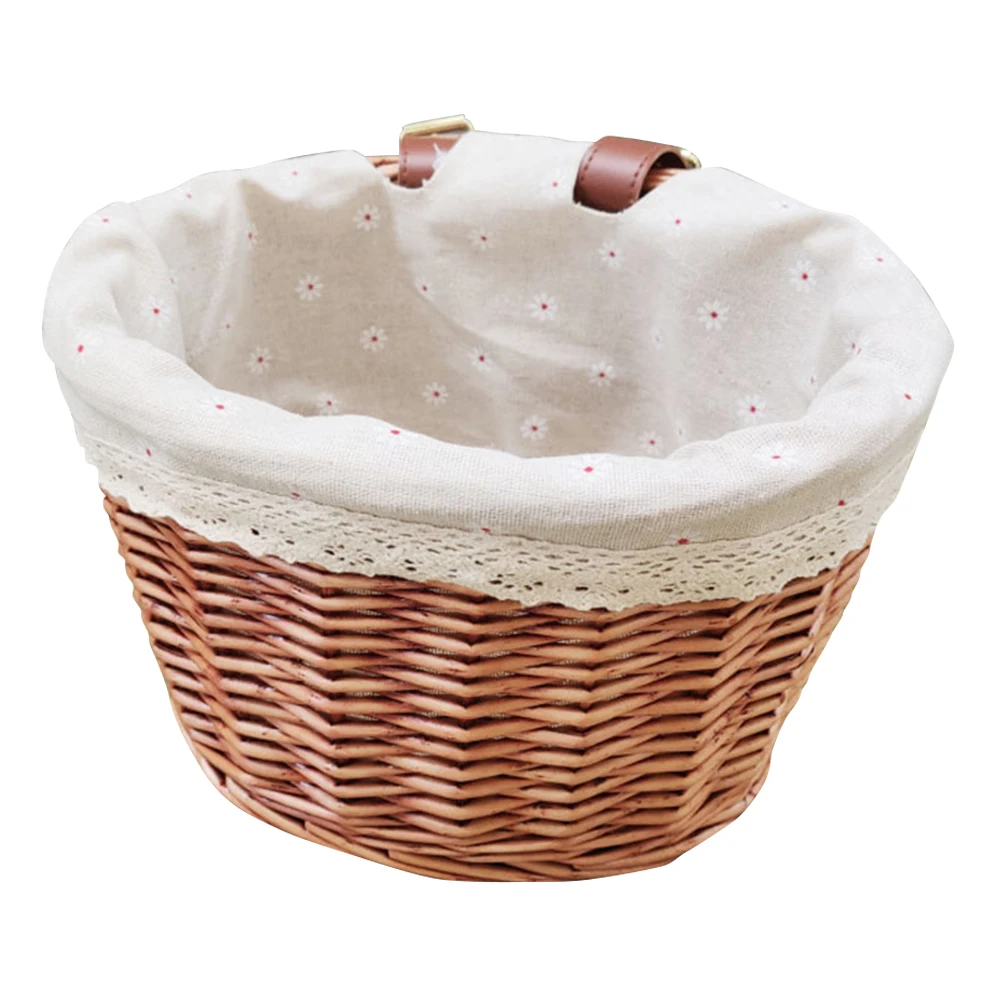 1pc Bike Basket Removable Vintage Portable Woven Bucket Fruit Bicycle Rattan Wicker for Ride Shop | Спорт и развлечения
