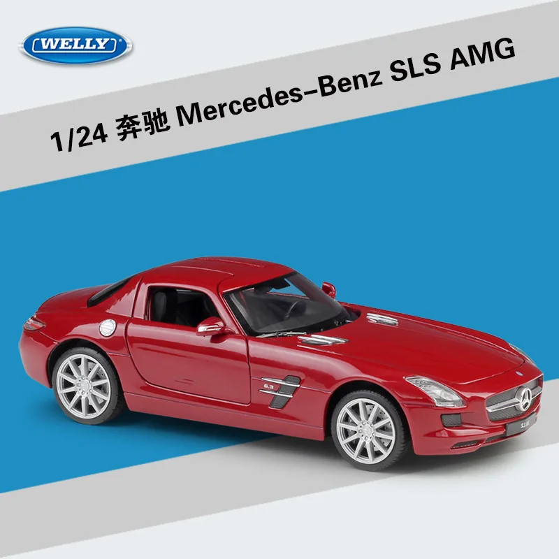 Welly 1:24 Mercedes Benz SL500 сплав модель автомобиля Diecasts& игрушечные транспортные средства коллекционные подарки не-пульт дистанционного управления Тип транспортная игрушка - Цвет: Mercedes SLS AMG