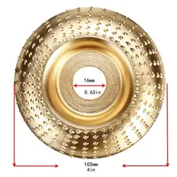 Disque de mise en forme du bois pour meuleuses d'angle, 4 pouces, avec axe de 5/8 pouces 