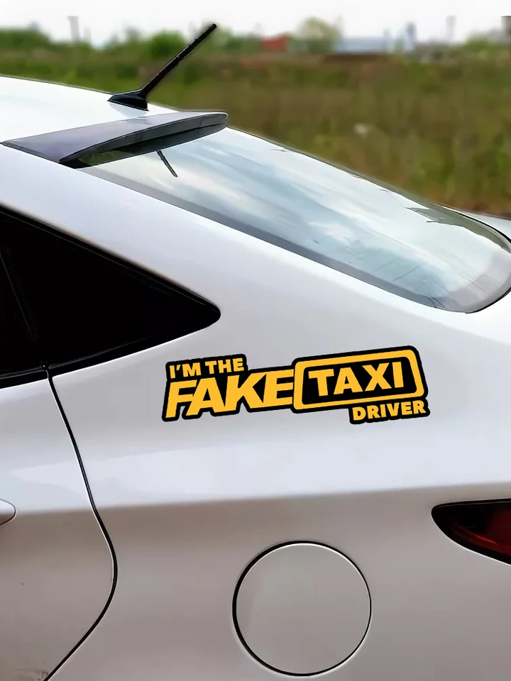 Adesivi Fake Taxi 3 Pezzi - Per Auto E Moto, Resistenti A Pioggia E Sole, 20x4.5 Cm - Foto 9
