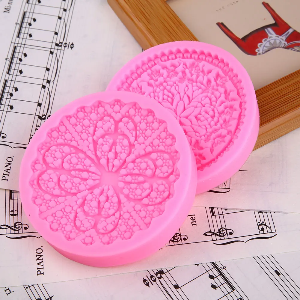 Silicone Lace Flower Flora Cupcake Fondant Cake Mould Decor Bakeware Cake Molds