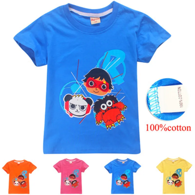 

2019 Fashion New Boys Girls T-shirt Summer Cartoon Ryan Toys Children Clothes Casual Cotton Kids Tops Tee For 4-10 Y