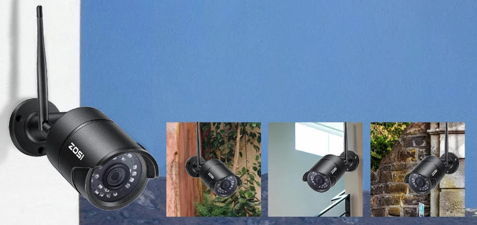 ZOSI 2MP 1080P Led беспроводная IP камера водонепроницаемая Смартфон пульт дистанционного управления CCTV ночного видения видео пуля инфракрасный монитор