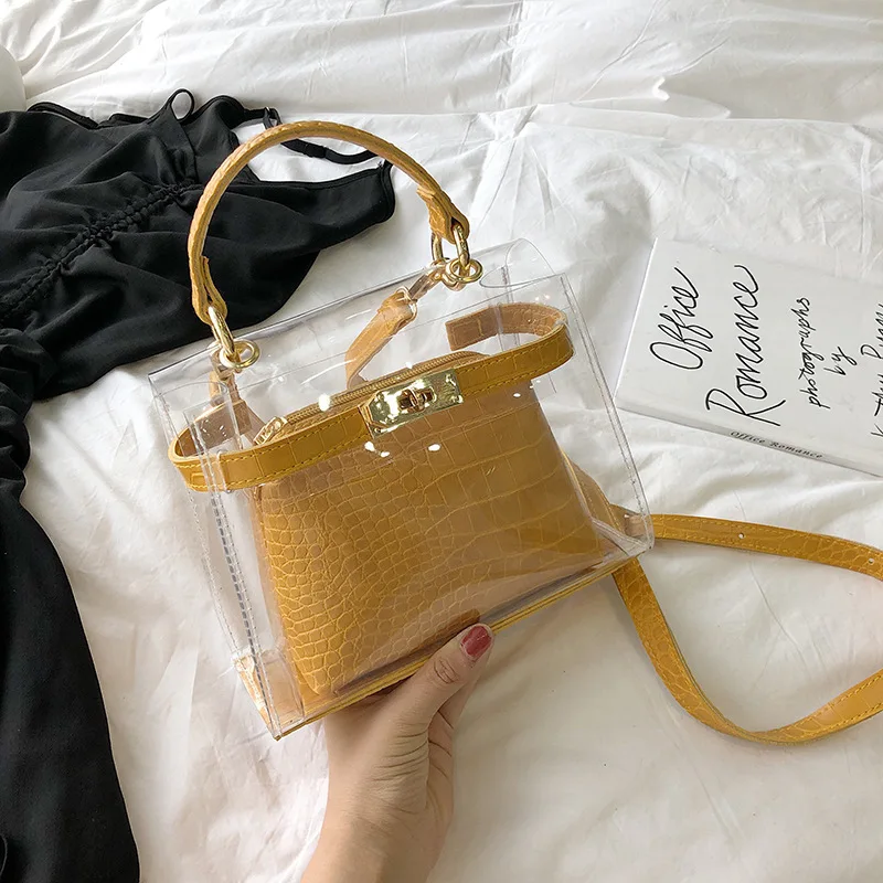 

Summer Transparent Jelly Bag Crossbody Bag Women 2019 Quality PVC Luxury Handbags Designer Ladies Tote Beach Clear Shoulder Bag