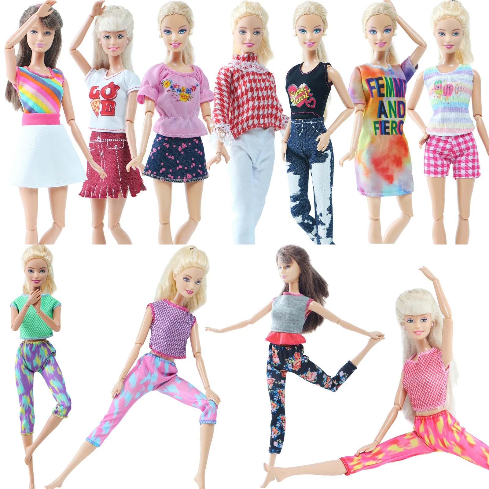 Barbie Doll Clothes BJDBUS Handmade for Barbie Doll Mini Dress Summer Daily Wear Pants Coat Shirt Pink doll clothes doll clothes accessories barbie doll clothes