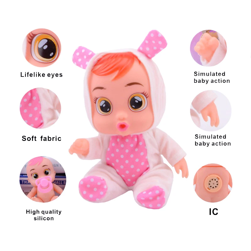 Cry doll 10 дюймов слеза младенцев силиконовые Inteiro Реалистичная кукла reborn baby Doll Волшебные слезы куклы игрушки для детей Сюрприз подарок