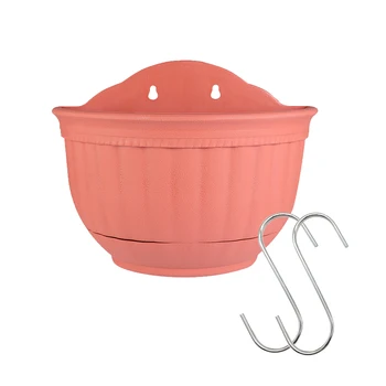 

Plastic Wall Hanging Flower Pot Semi-circular Imitation Leather Pendant Pot