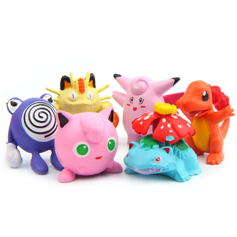 

6pcs/set Pokemon Kawaii Pikachu Figure Pvc Action Lot Cartoon Pokemoning Doll Toys for Children Movie & TV Model Birthday Gift