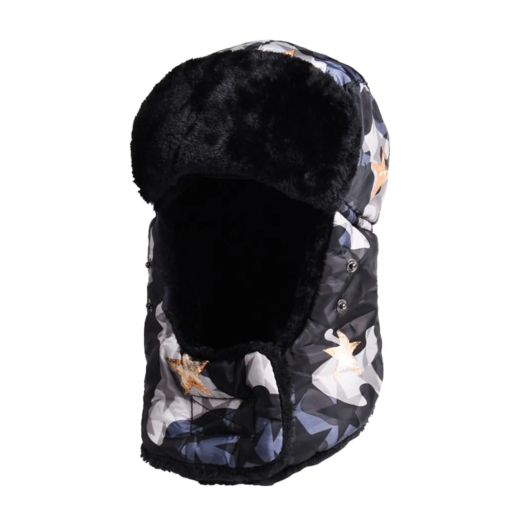 Winter Outdoor Multi-function Fleece Hood Camouflage Mask Ski Hood Riding Face Mask Warm Hat Windproof Cap Riding Mask Cap#D10