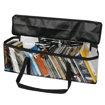 

Waterproof Large Capacity Clear Storage Bag for DVD Book Removable Bookshelf#1