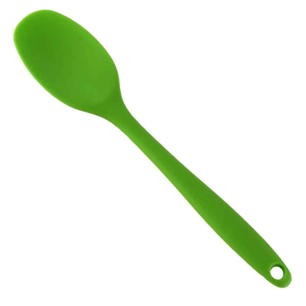 Все включено ручка Силиконовая ложка антипригарная суповая лопатка кухонная посуда синий/зеленый/оранжевый/розовый/красный 5 цветов 21 см ложка