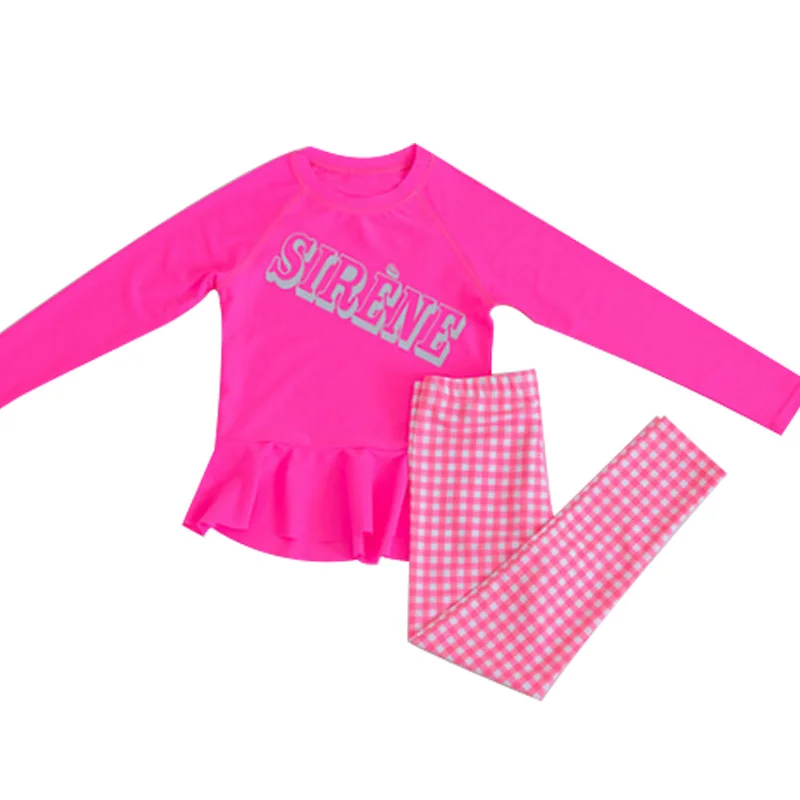 Kids Girls Beach Swimsuit Sunscreen Fast Dry Middle School Growth Sleeve Long Pants Open Body girls swimsuit