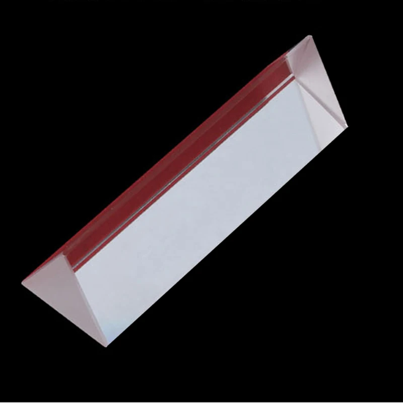 25x25x80mm Triangular Prism BK7 Optical Prisms Glass Physics Teaching Refracted Light Spectrum Rainbow Children Students Present