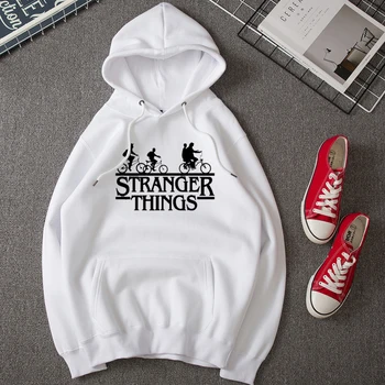 

2019 Trendy Faces Stranger Things Hooded Mens Hoodies and Sweatshirts Oversized for Autumn with Hip Hop Winter Hoodies Brand