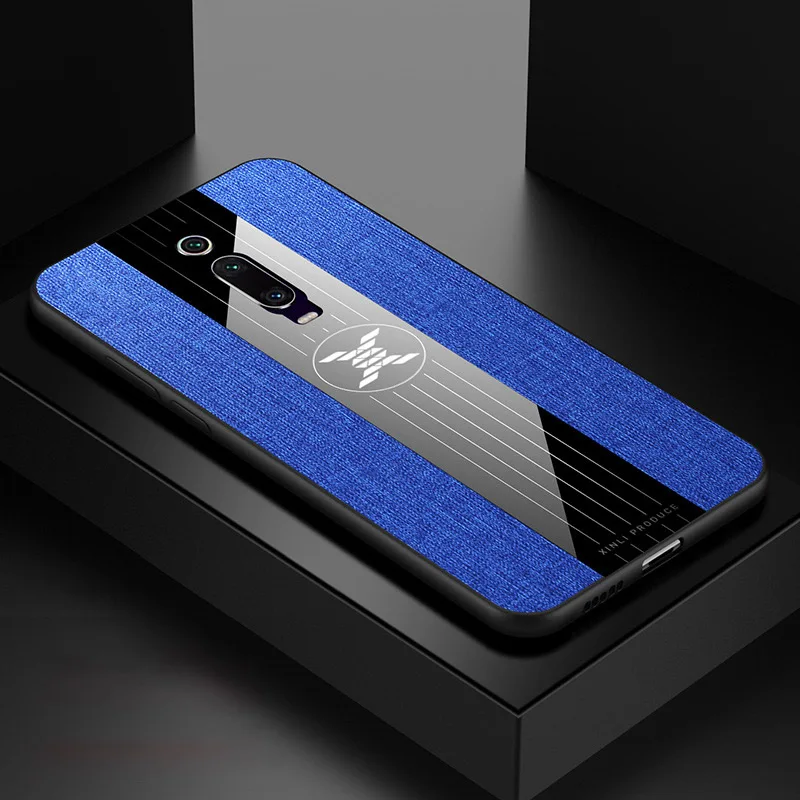 Ikrsses для Xiao mi Red mi K20 Pro Чехол простая скатерть текстура автомобильный держатель с магнитным креплением чехол для Xiaomi mi 9T Pro края из ТПУ чехол - Цвет: Blue no Ring