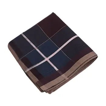 

43x43cm Men Vintage Plaid Striped Cotton Handkerchief Deep Color Pocket Square Hanky Luxury Chest Towel Prom Wedding Party Gift