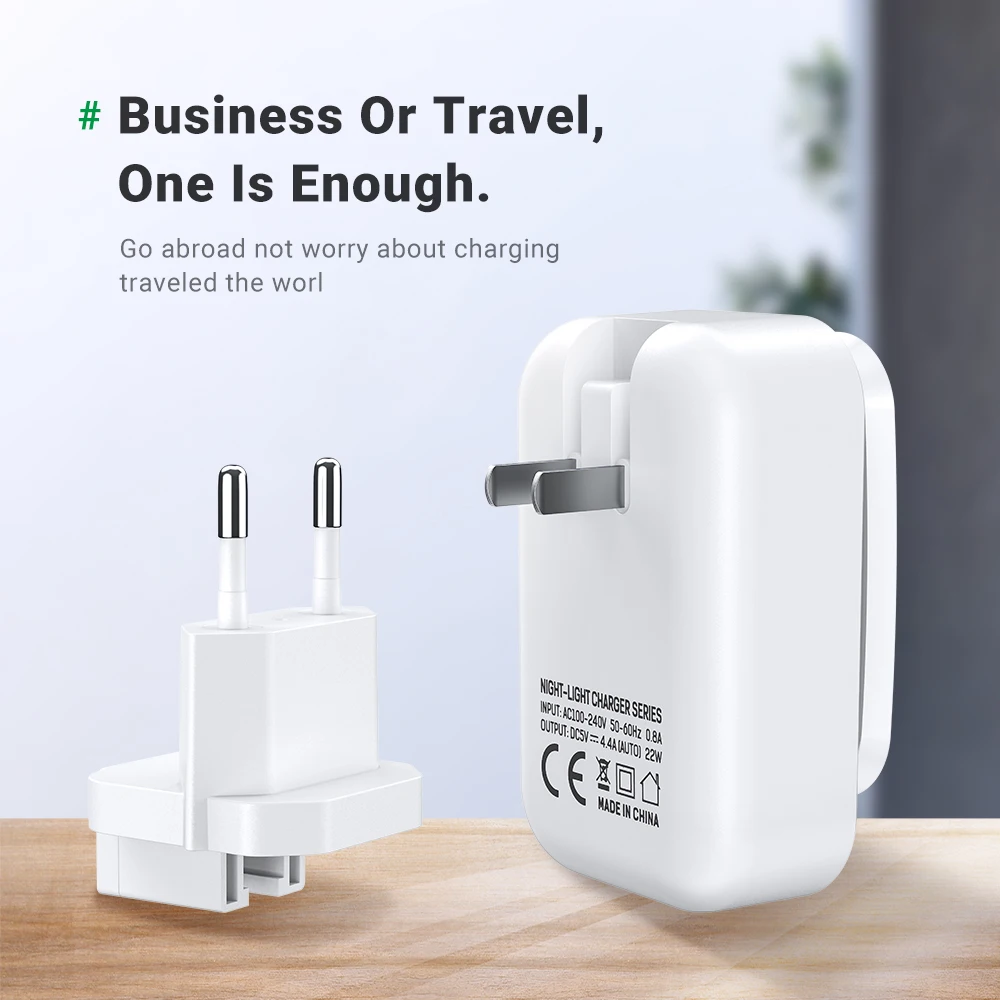TOPK 4 Порты и разъёмы 4.4A (макс.) 22W Европейская USB Зарядка адаптер Светодиодный