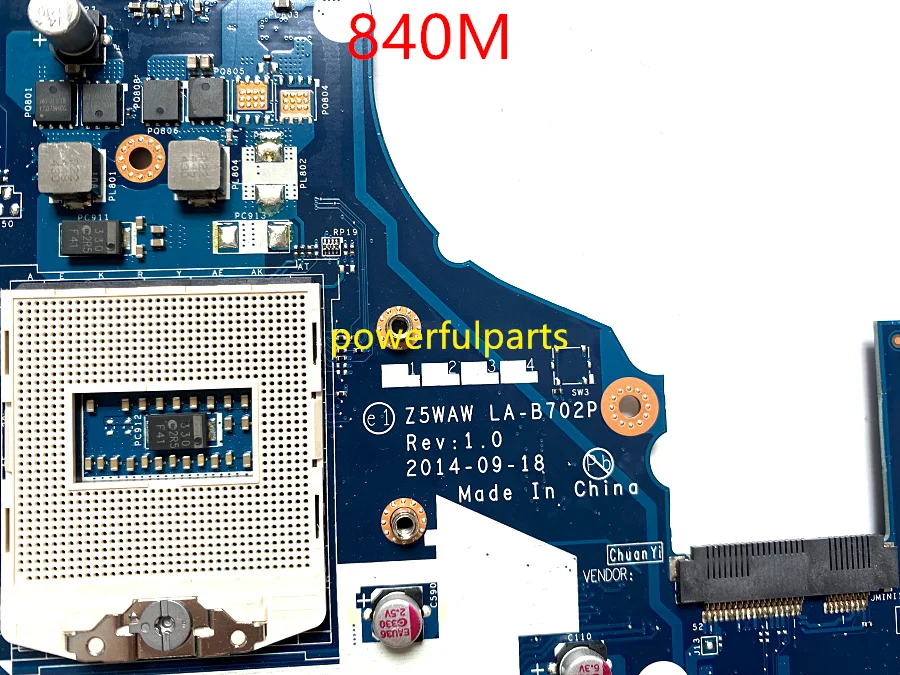 100% Working for ACER E5-572 E5-572G laptop motherboard with 840m graphic NBMQ011001 Z5WAW LA-B702P tested ok latest computer motherboard