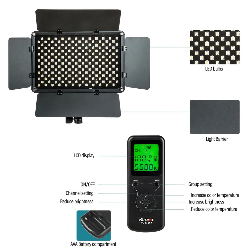 Viltrox VL-S192T led luz de vídeo bi-color