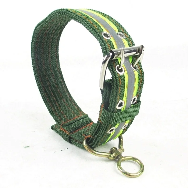  Army Green 4cm Dog Collar Diplopore Design Character Swivel Multilayer Thick Reflective Large Dog C