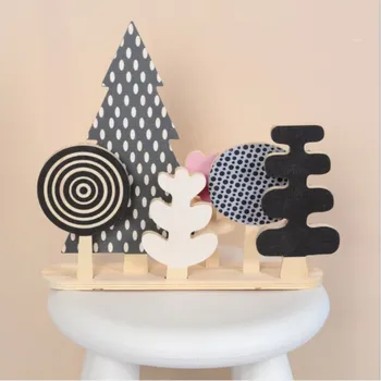 

Nordic Wooden Trees Ornaments Kids Room Ornaments Kids Room Decoration Wall Art Figurine Wood Toys Nursery Photography Props