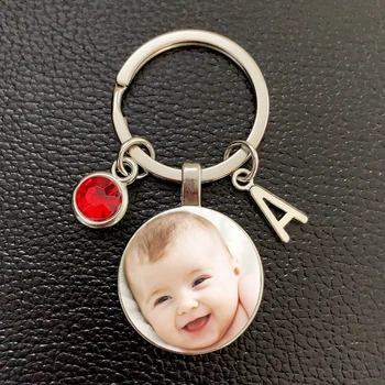 

New 12 Color Crystal Custom Handmade Birthday Name Keychain Photo Child Mom Dad Gift Jewelry Pendant Bag Souvenir