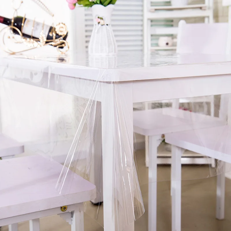 Waterproof and Oilproof Soft Glass Lattice PVC Table Cloth Party Wedding Home Kitchen Dining Placemat Pad Thickness