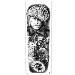 6 Designs Waterproof Temporary Tattoo Stickers Full Arm Large Skull Old School Tatoo Stickers Flash Fake Tattoos for Men Women