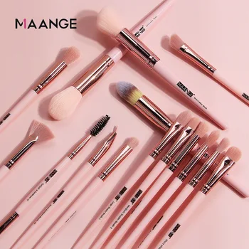 

MAANGE 15 Pcs Exquisite Makeup Brushes Tool Set Powder Eye Shadow Foundation Blush Blending Cosmetic Make Up Brush Kit Maquiagem
