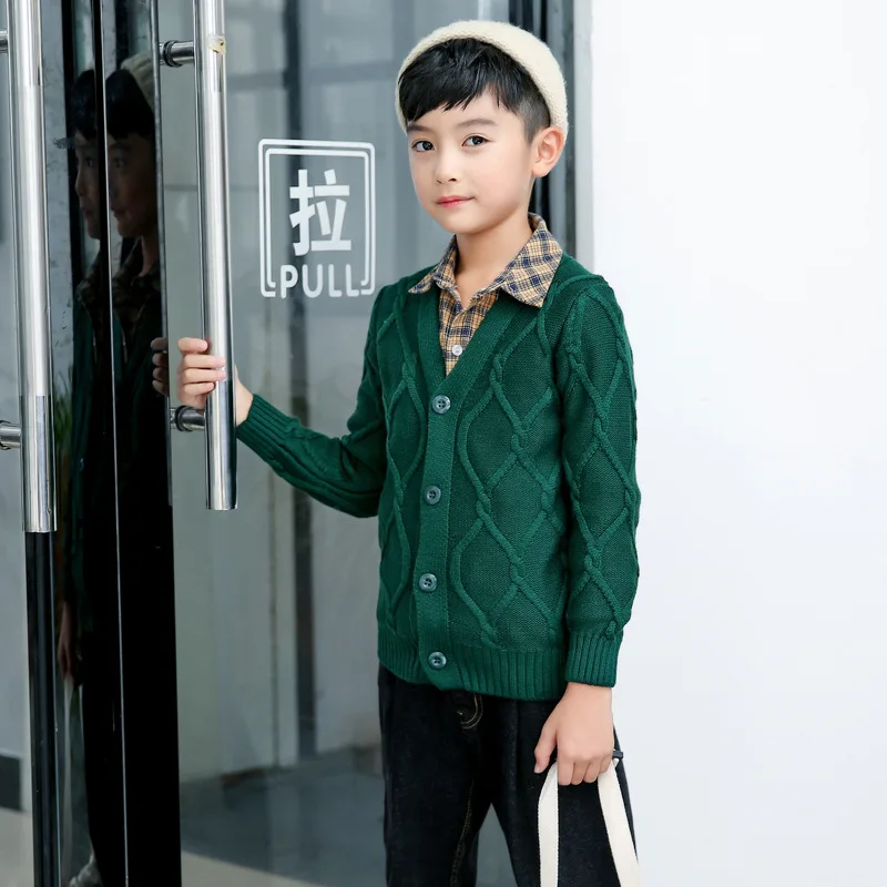 RIZI Kinder Baby Jungen Strickjacke Mantel Jungen Herbst пуловер Baumwolle Baby Jungen Повседневный пуловер Kinder Kleidung