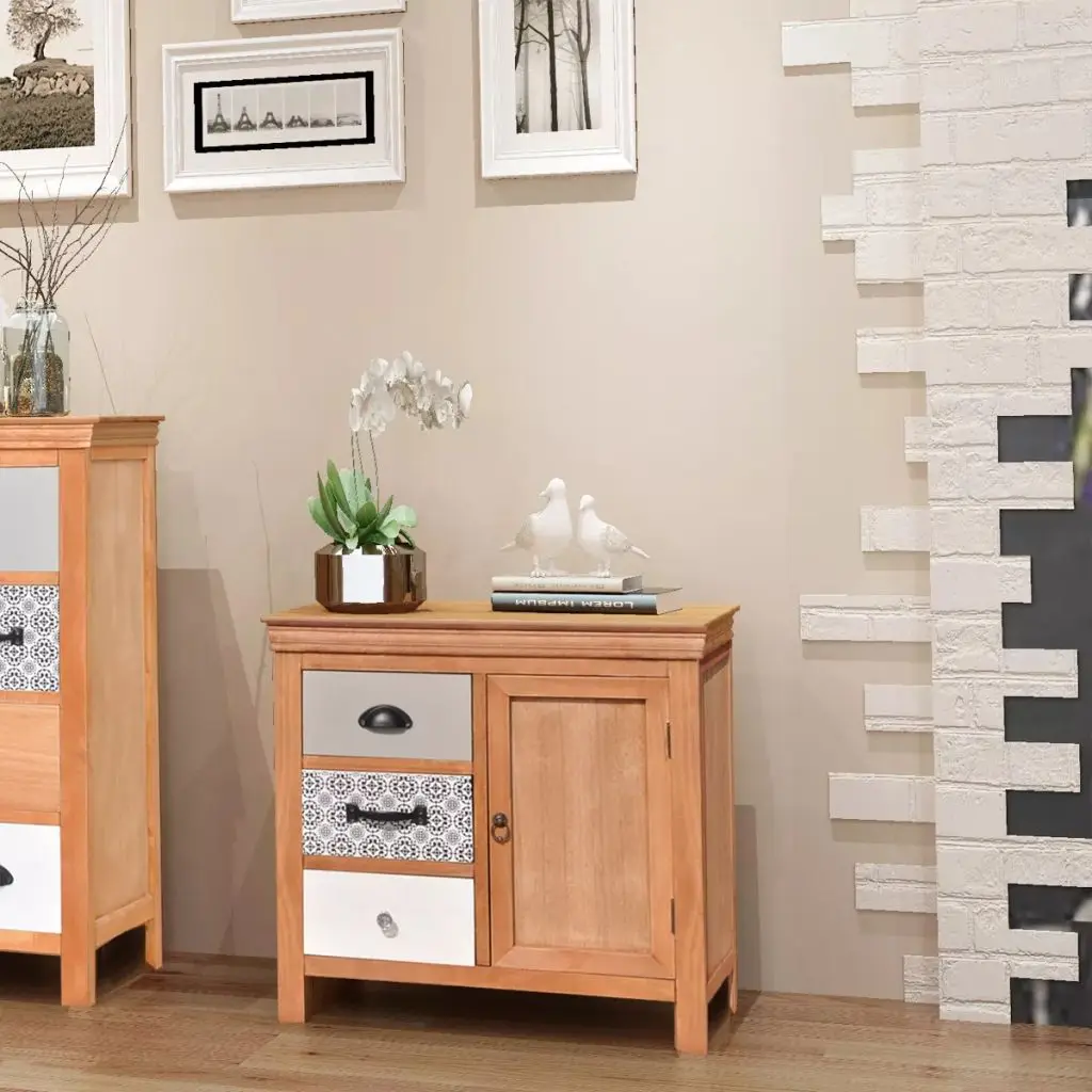 

vidaXL Aparador de madera maciza de eucalipto 65x35x60 cm