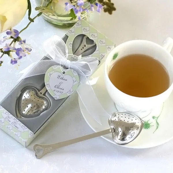 Heart Design Spoon Tea Infuser Filter Wedding Souvenir Bridal Shower Favor Gift THIN889