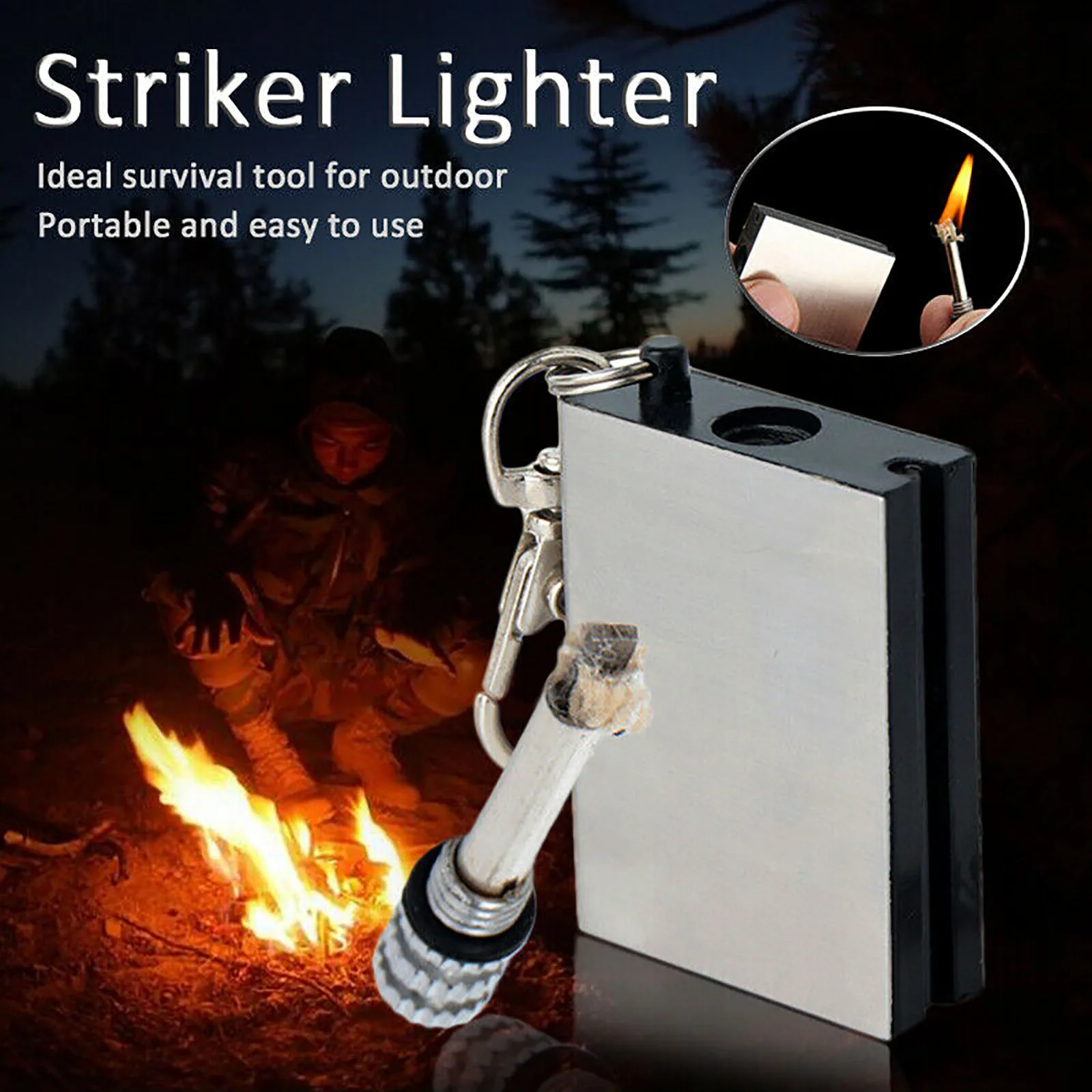 

Metal match Fire starter tool Match Lighter outdoor survive Camping Travel Hiking Cigarette Lighter Never Ending Match