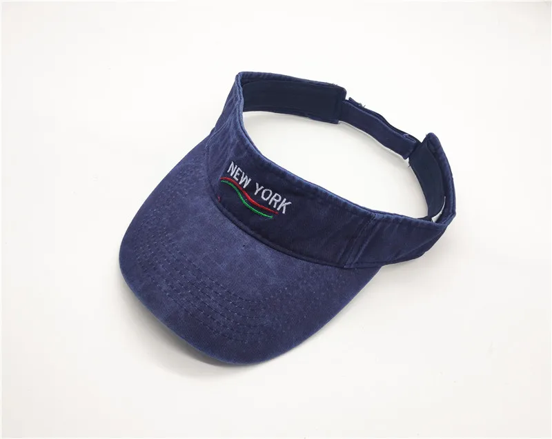 navy blue Новая Осенняя Летняя Повседневная пляжная Солнцезащитная шляпа с вышитыми буквами для взрослых, женская кепка с козырьком, мужская хлопковая кепка с эффектом потертости - Цвет: navy blue
