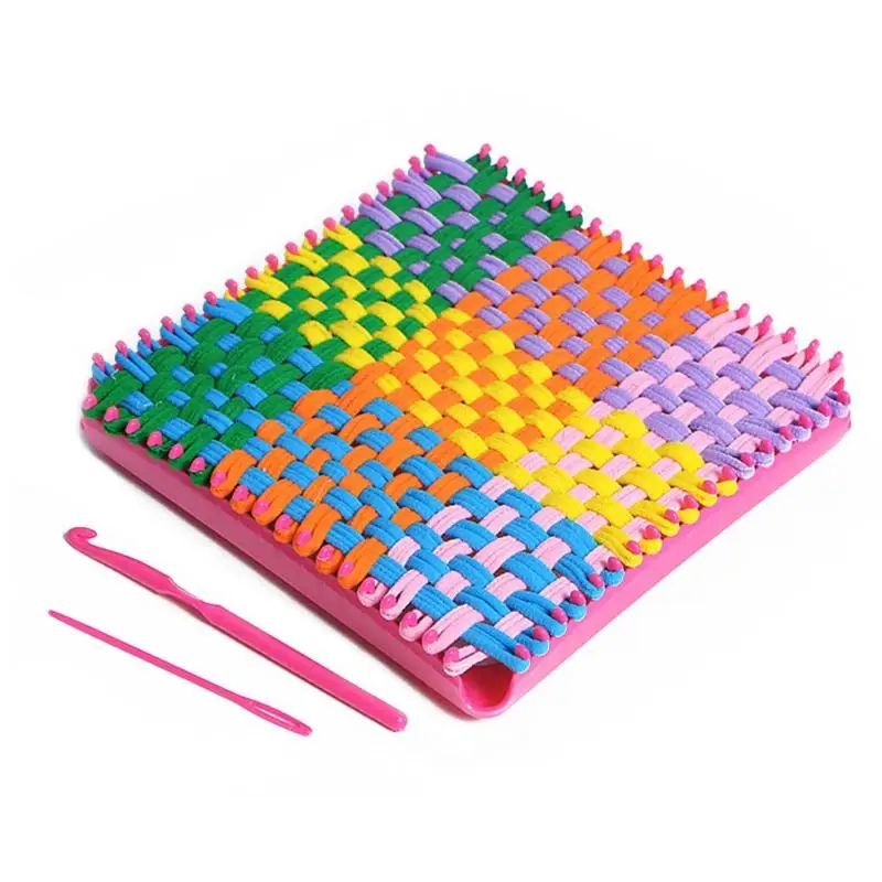 

Multicolor Weaving Elastic Rope Be Riotous with Colour Novelty in Style Manipulative Ability Training DIY Handcraft 185x185x30mm