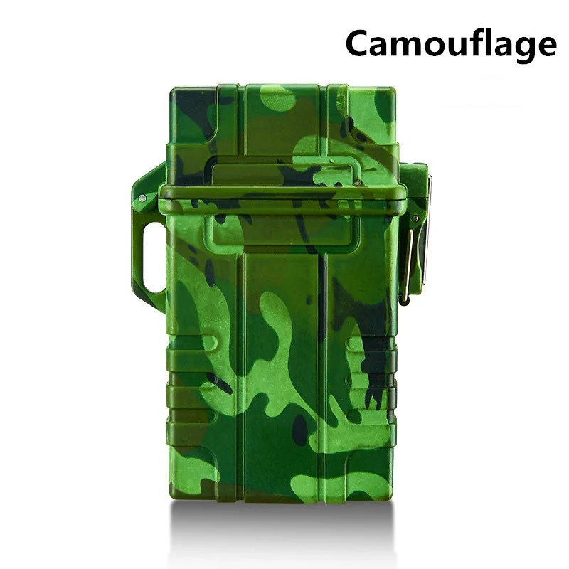 Camouflage 20 шт. чехол для сигарет с USB электрическая плазменная Зажигалка для подзарядки наружная Водонепроницаемая сигаретная коробка электронные гаджеты для мужчин - Цвет: Camouflage