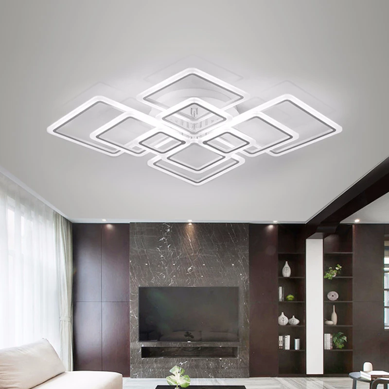 Современные светодиодные потолочные люстры для гостиной белые светильники с