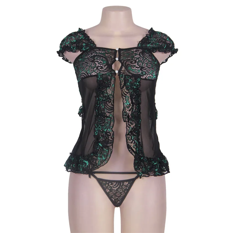 Ohyeahlover экзотическое кружево открытая стежка принцесса Babydoll привлекательное пикантное белье Porno короткое необычное Slash шеи Ropa интерьер RL80342