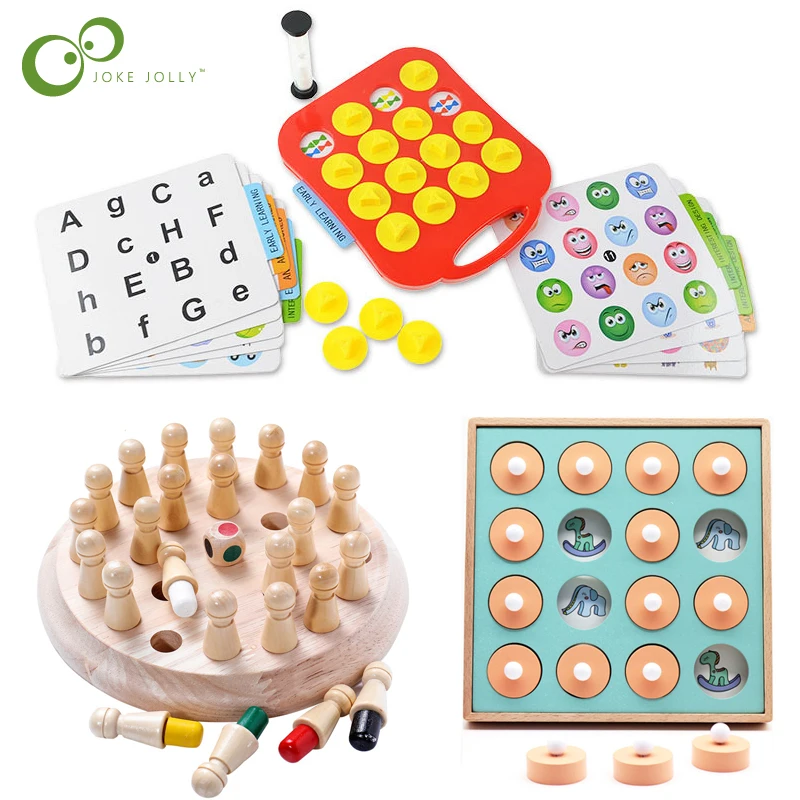Jogo de xadrez Montessori Memory Match 3D Puzzles Educacional precoce de  madeira, festa em família, jogo interativo casual, brinquedo para crianças,  criança - AliExpress