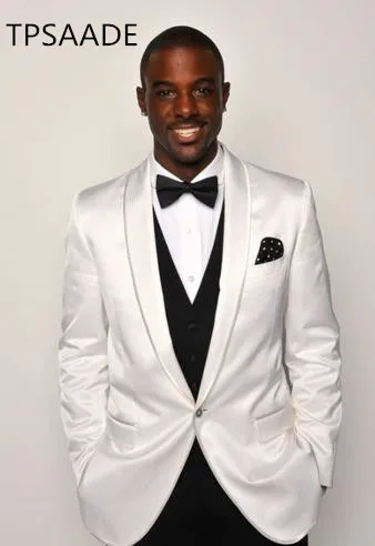 Latest Coat Pant Designs White Black Wedding Suits for Men Prom Tuxedo Slim Fit 2 Piece Custom Groom Blazer Terno Masculino | Мужская